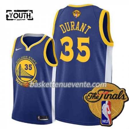 Maillot Basket Golden State Warriors Kevin Durant 35 2018 NBA Finals Nike Bleu Swingman - Enfant